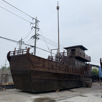 20米大型户外古木船三国赤壁之战影视道具船古帆船定制